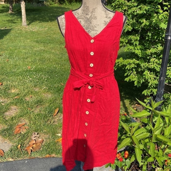 Universal thread red v neck sleeveless dress nwt - Picture 3 of 9